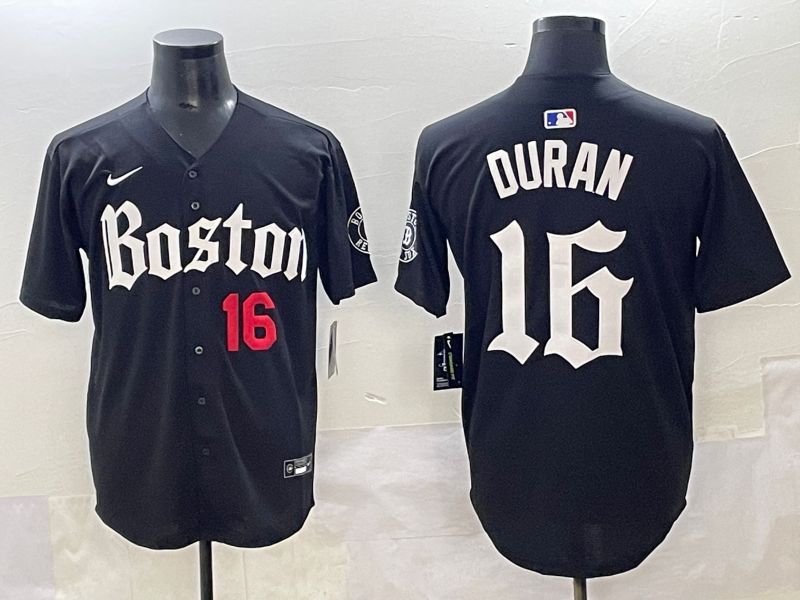 Men 2025 Boston Red Sox #16 Duran Black Five generations Joint Name Nike MLB Jersey style 2->boston red sox->MLB Jersey